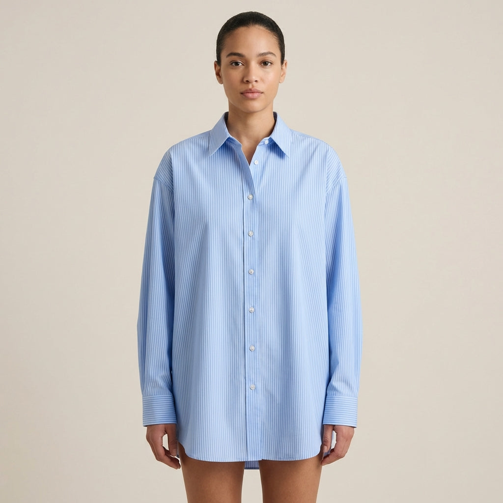 Oversized košile z bavlněného popelínu s knoflíky