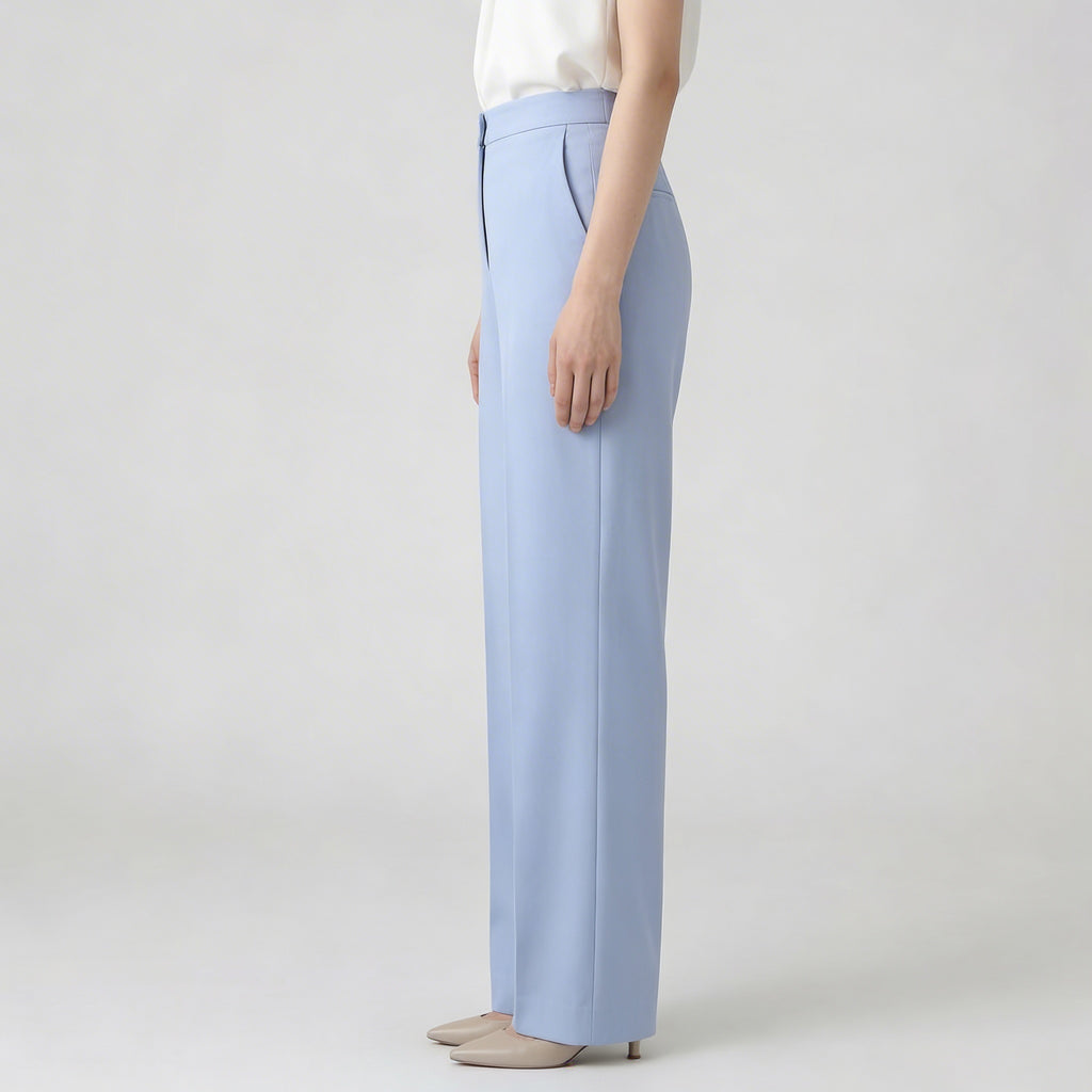 Kalhoty s vysokým pasem a širokými nohavicemi