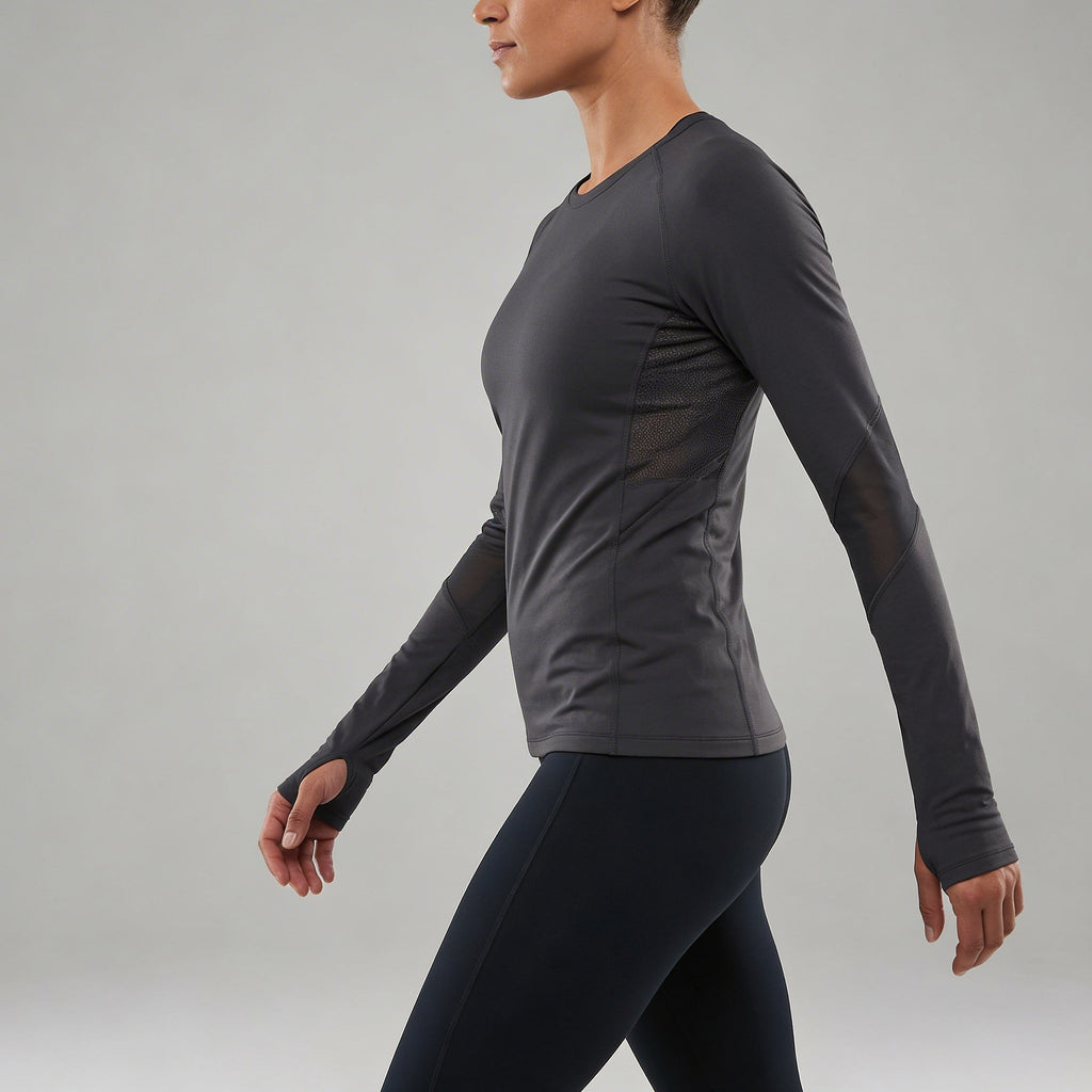 Sportovní top s dlouhým rukávem a otvory na palce