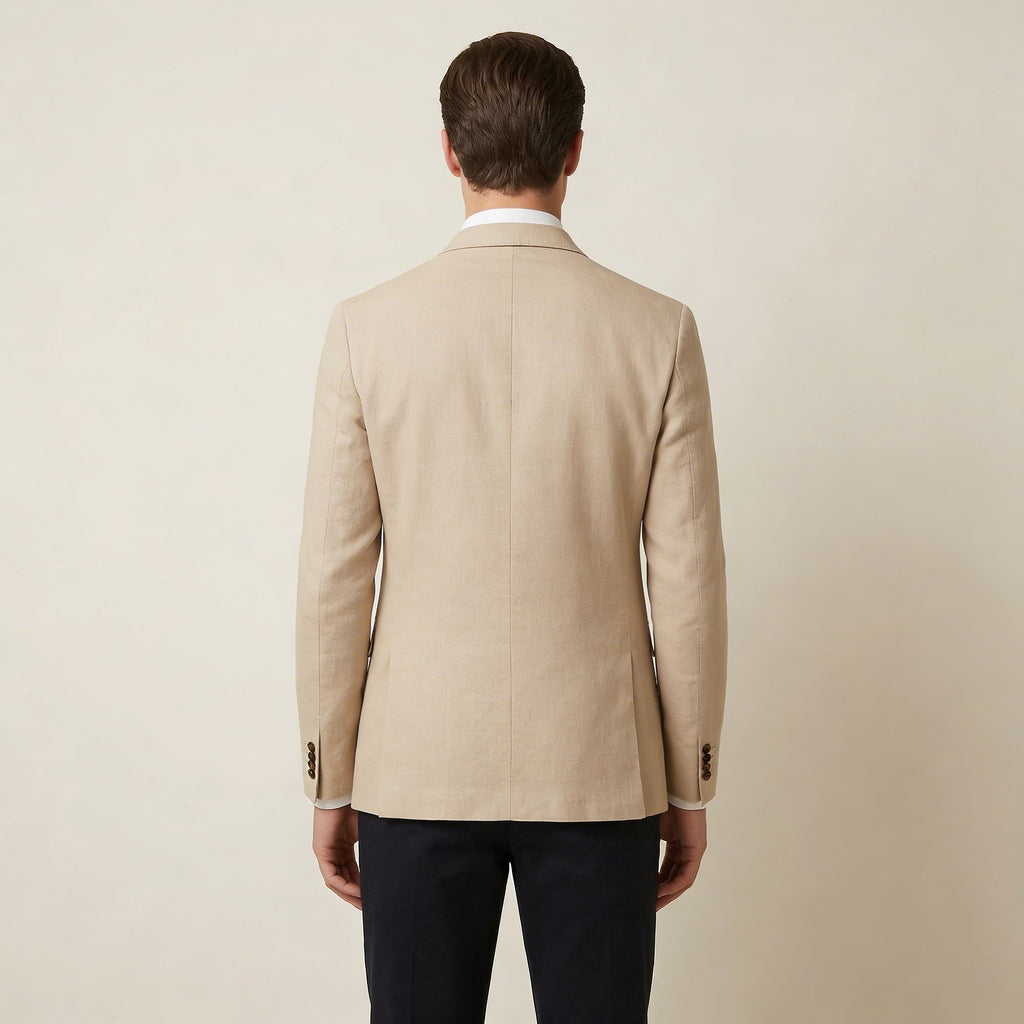Lněné sako s jednořadým zapínáním